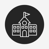 school building line icon N3