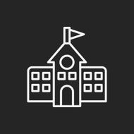 school building line icon N4
