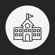 school building line icon N5