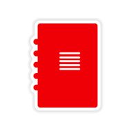 icon sticker realistic design on paper notebook