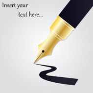 Pen text &nbsp;feather vector illustration background
