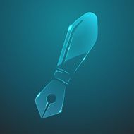 Vector glass fountain pen icon