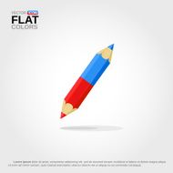 Icon of bicolor red-and-blue pencil
