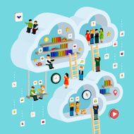 cloud service concept 3d isometric infographic