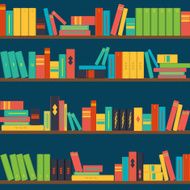 seamless pattern bookshelves