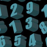 Digits on black background Vector seamless pattern