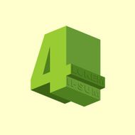 4 Number four Logo of figure Vector design template