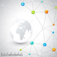 Modern infographic network template with place for your text Can