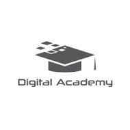 Graduation cap of digital academy vector design template