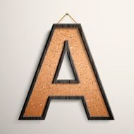 3d wooden frame cork board letter A