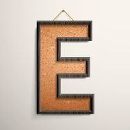 3d wooden frame cork board letter E