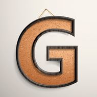 3d wooden frame cork board letter G