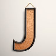 3d wooden frame cork board letter J