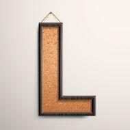 3d wooden frame cork board letter L