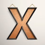 3d wooden frame cork board letter X
