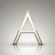 3d elegant pearl white alphabet A