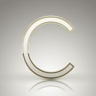 3d elegant pearl white alphabet C