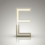 3d elegant pearl white alphabet E
