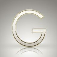 3d elegant pearl white alphabet G