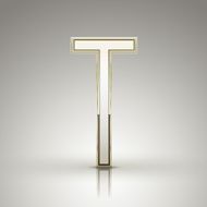 3d elegant pearl white alphabet T