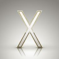 3d elegant pearl white alphabet X