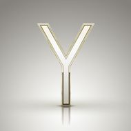 3d elegant pearl white alphabet Y