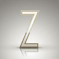 3d elegant pearl white alphabet Z