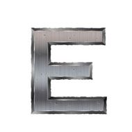 3d metal letter E