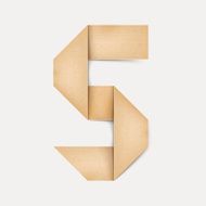 3d elegant folded paper number 5