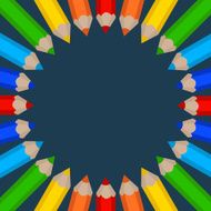 frame of colored pencils