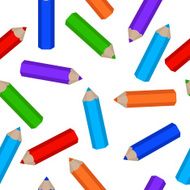seamless pattern of colored pencils scattered