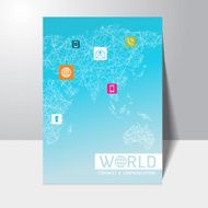 connect and communication internet world map concept Brochure Flyer design