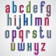 Colorful decorative font geometric lowercase letters