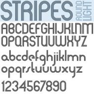 Poster rounded black font and numbers on white background letters