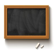 chalkboard and chalks