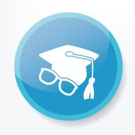 Education on blue button clean vector N2