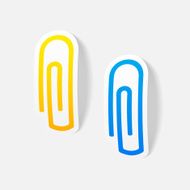 realistic design element paper clip N7