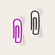 realistic design element paper clip N8