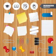 Pencil and open book signs Graduation cap icon N38