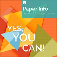 Flat design square banner with slogan N35