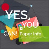 Flat design square banner with slogan N36