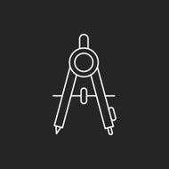 Stationery compasses line icon N19