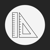 Triangle ruler line icon N10