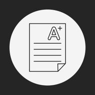 Examination paper line icon N7