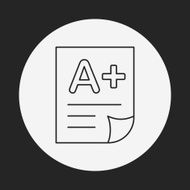 Examination paper line icon N11