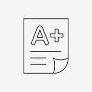 Examination paper line icon N12