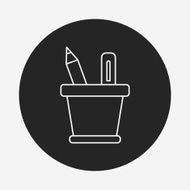 pencil and ruler line icon N8