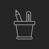 pencil and ruler line icon N9