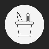 pencil and ruler line icon N10