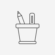 pencil and ruler line icon N11